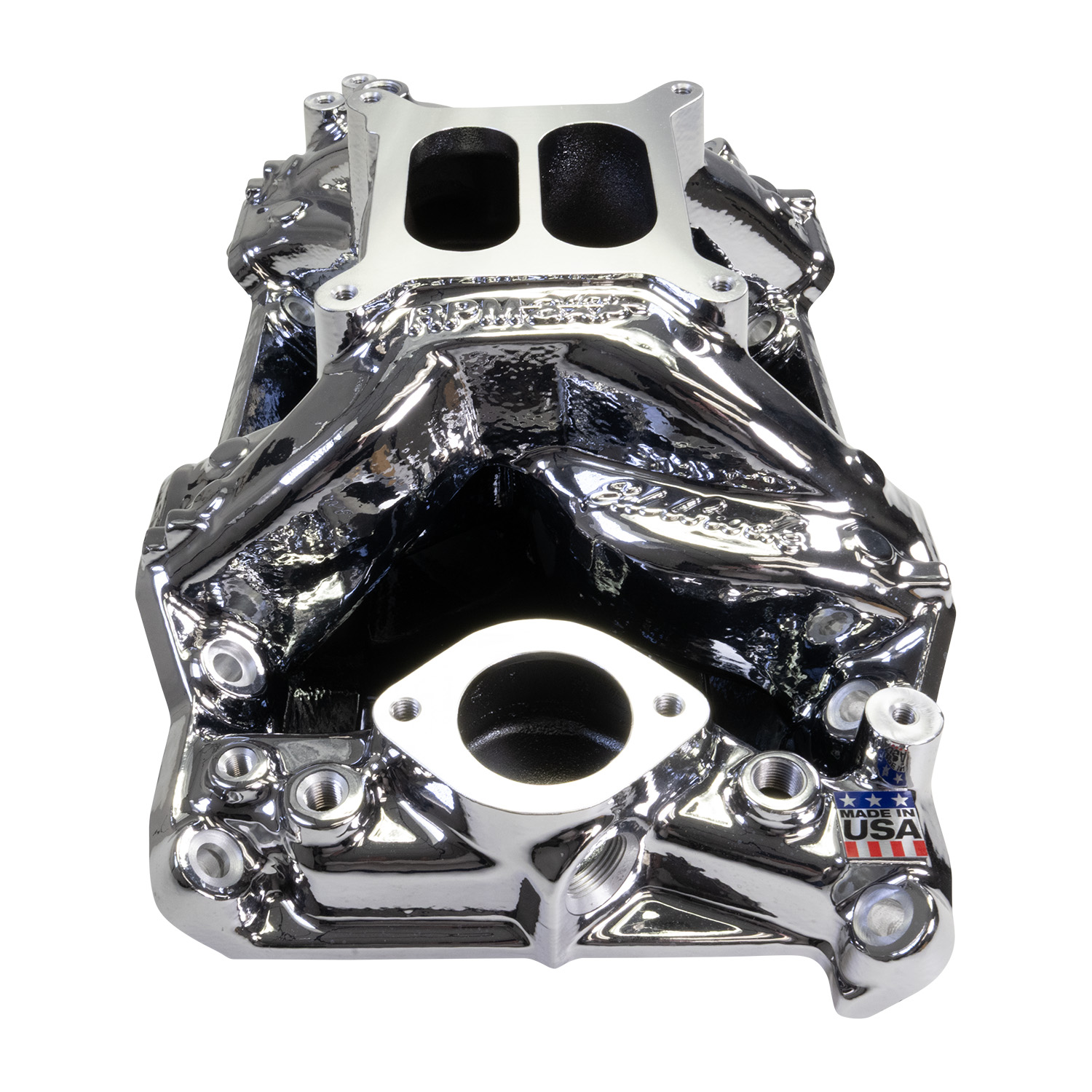 Edelbrock 7576-CP RPM Air-Gap Small Block Chrysler Intake Manifold - Chrome Plasma